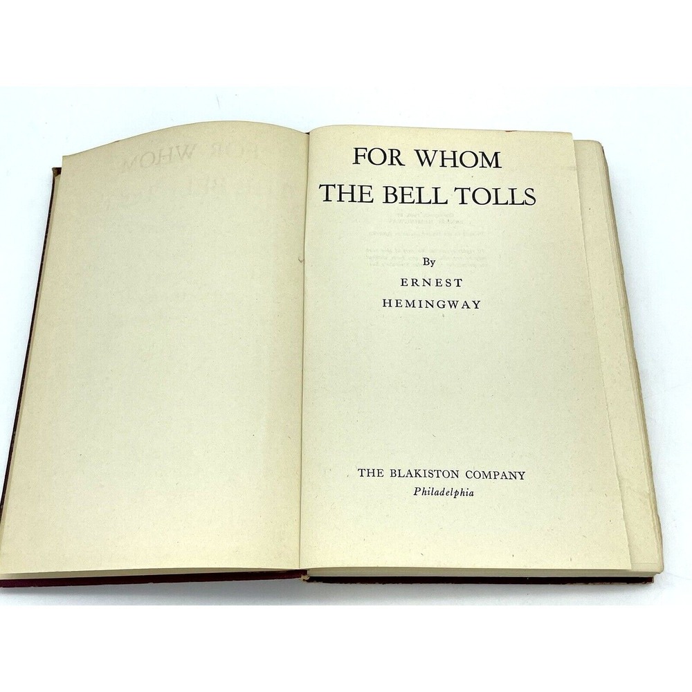 1940 Ernest Hemingway For Whom the Bell Tolls Blakiston Hardcover Vintage